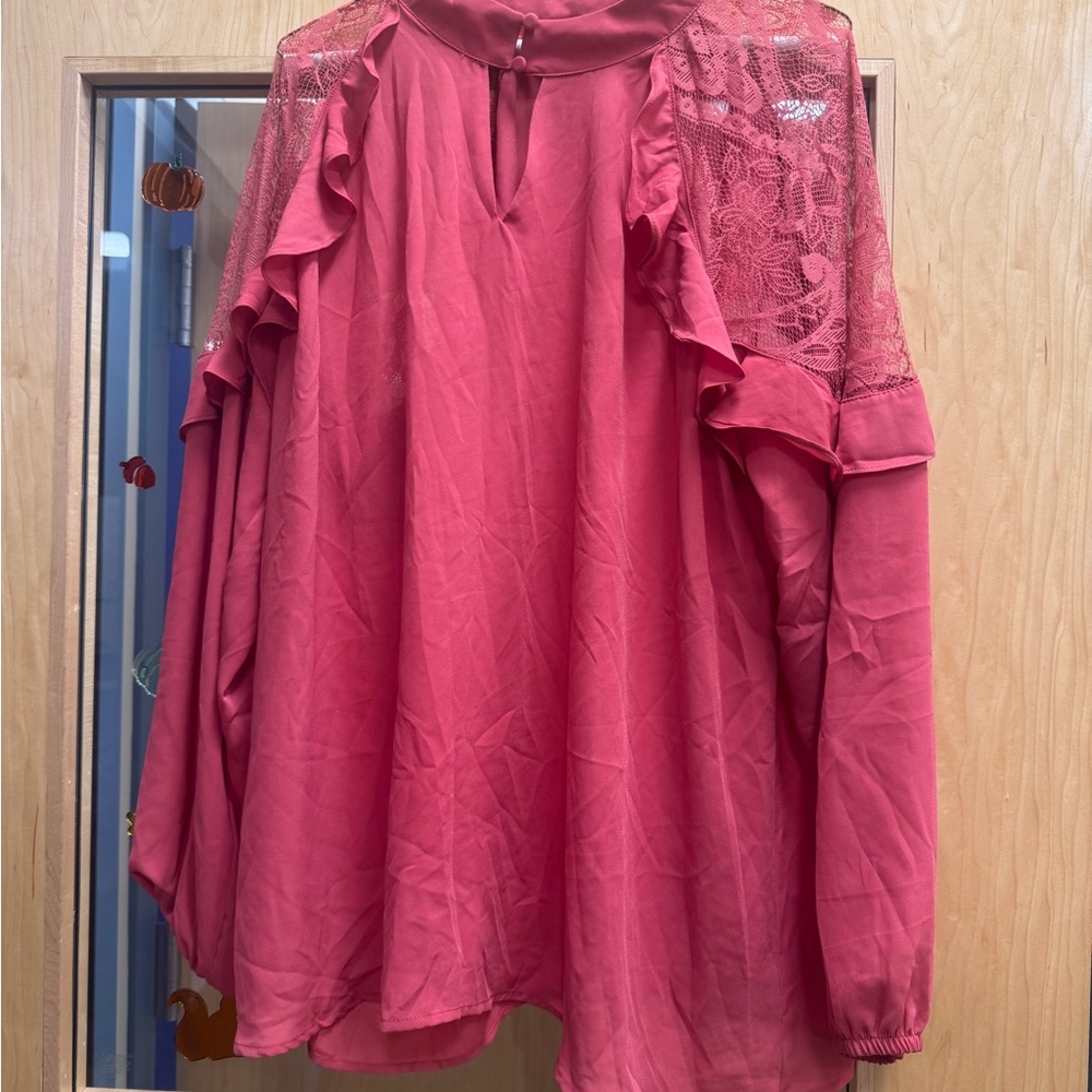 Torrid Pink Lace Blouse